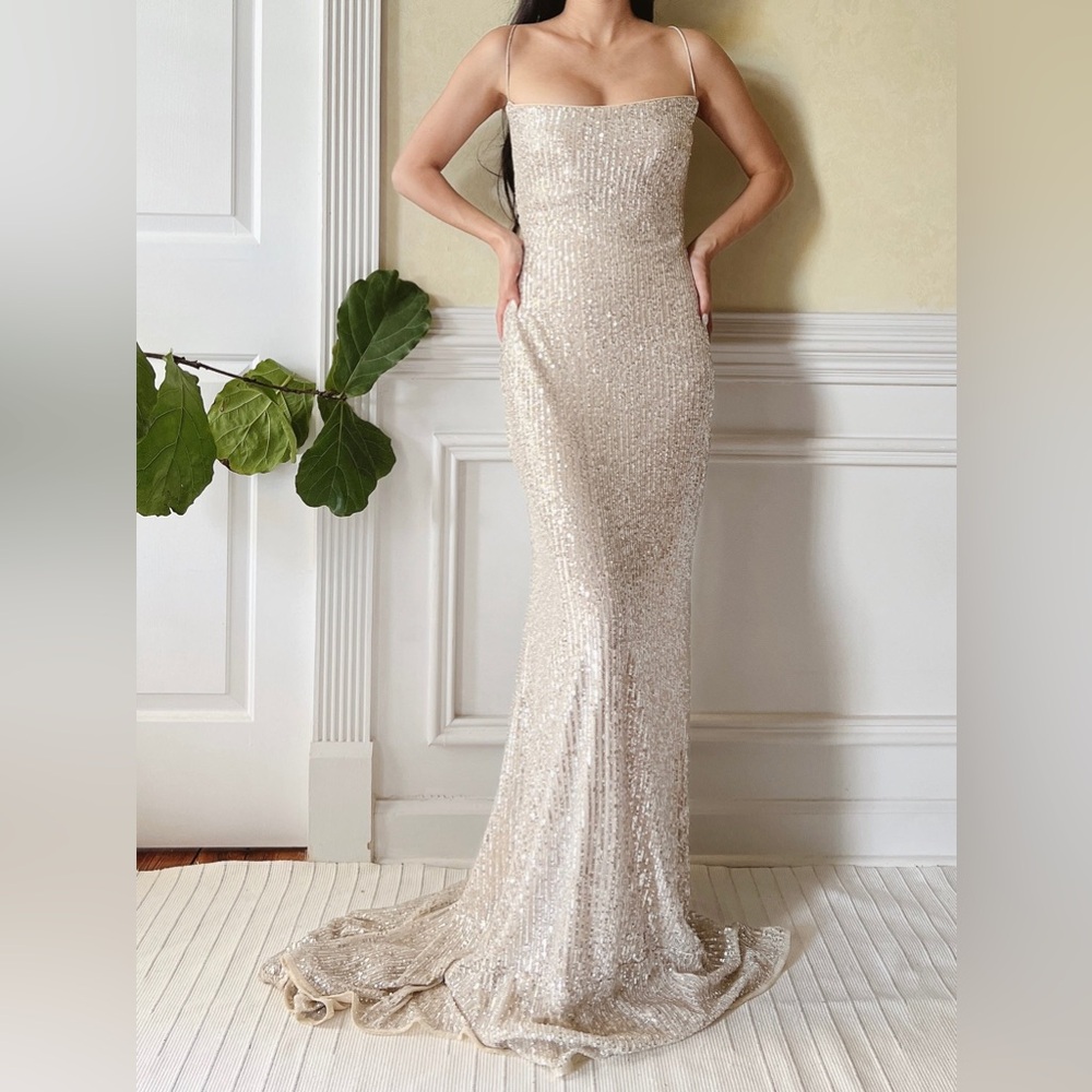 Nude Sequins Gown
